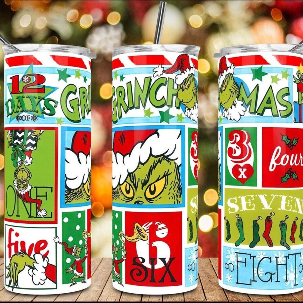 New 12 Days Of Grinchmas 20oz Skinny Tumbler